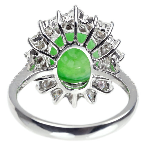 【中古】K18WG JADEITE ヒスイリング J4.69ct D0.88ct 6.0g #13