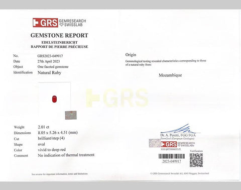 【中古】K18WG no heat RUBY 非加熱ルビーリング R 2.01ct D0.56ct GRS鑑別書 5.0g #12