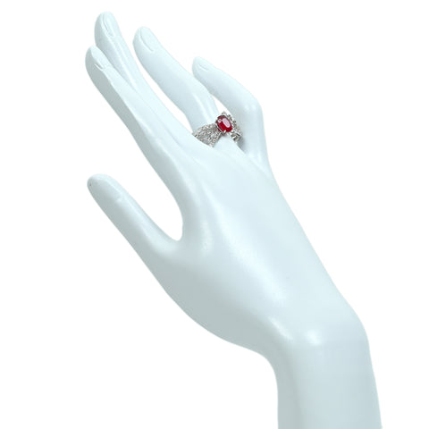 【中古】K18WG no heat RUBY 非加熱ルビーリング R 2.01ct D0.56ct GRS鑑別書 5.0g #12