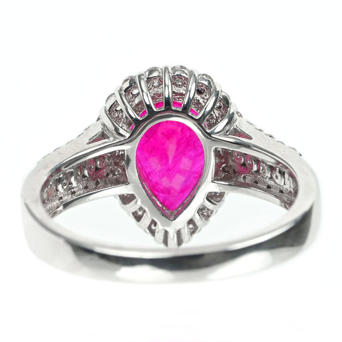 【中古】K18WG RUBY 非加熱 ルビー リング R2.72ct D0.60ct 4.8g GIA鑑別書付き