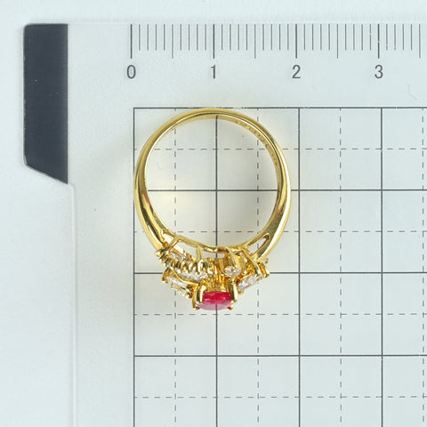 【中古】K18YG RUBY ルビーリング R0.70ct D0.56ct 4.7g #11