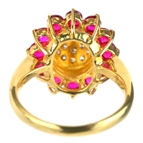 【中古】K18YG RUBY ルビーリング R1.18ct D0.27ct 3.8g #5