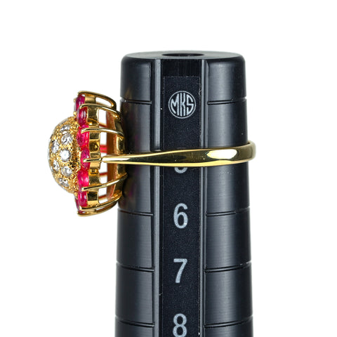 【中古】K18YG RUBY ルビーリング R1.18ct D0.27ct 3.8g #5