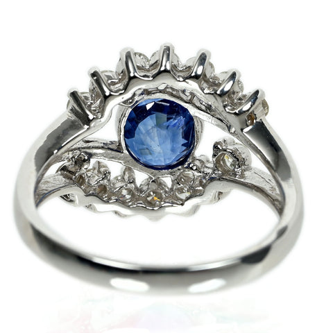 【中古】K18WG SAPPHIREサファイアリング S2.04ct D0.55ct 4.4g #12.5