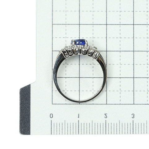 【中古】K18WG SAPPHIREサファイアリング S2.04ct D0.55ct 4.4g #12.5