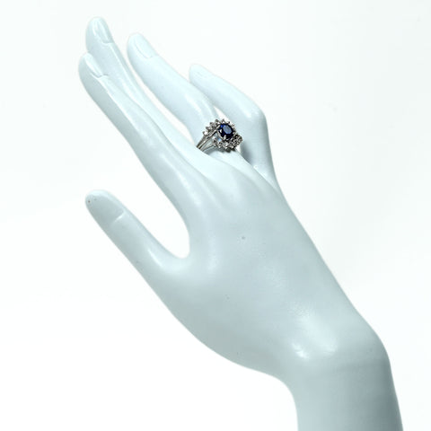 【中古】K18WG SAPPHIREサファイアリング S2.04ct D0.55ct 4.4g #12.5