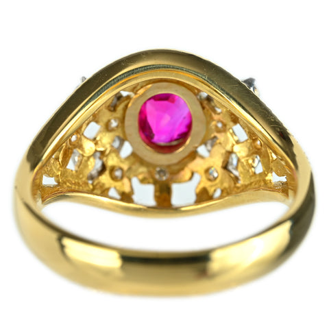 【中古】K18YG RUBY ルビー リング R0.65ct 5.8g #13.5