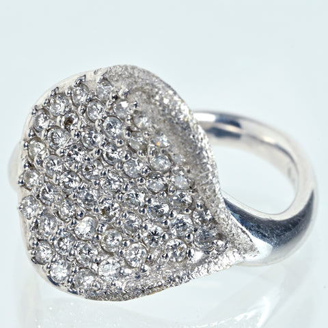 【中古】K18WG DIAMONDダイヤモンドリング D0.55ct 5.1g #10.5