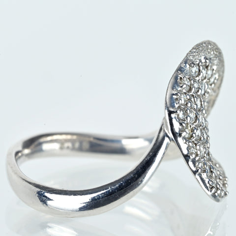 【中古】K18WG DIAMONDダイヤモンドリング D0.55ct 5.1g #10.5