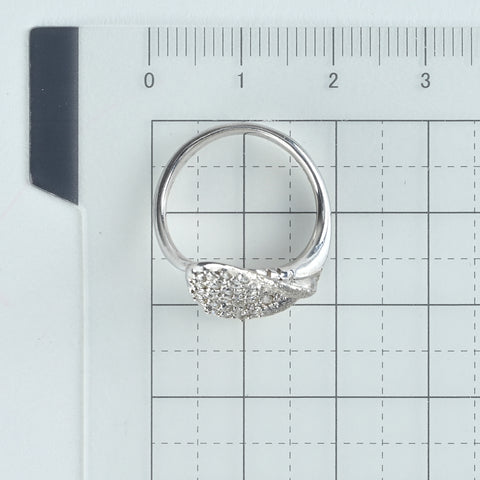 【中古】K18WG DIAMONDダイヤモンドリング D0.55ct 5.1g #10.5