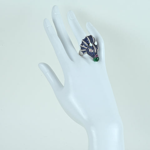 【中古】K18WG SAPPHIRE サファイアリング S3.13ct R0.03ct D0.72ct NGL鑑別書 #16