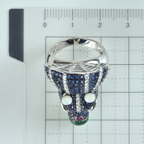 【中古】K18WG SAPPHIRE サファイアリング S3.13ct R0.03ct D0.72ct NGL鑑別書 #16