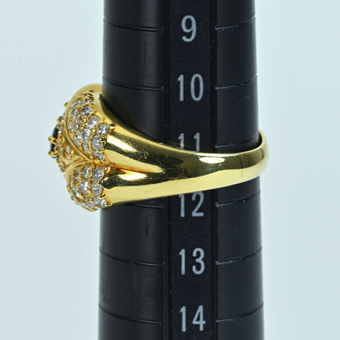 【中古】K18YG SAPPHIRE サファイアリング S1.16ct D1.21ct 7.2g #11.5