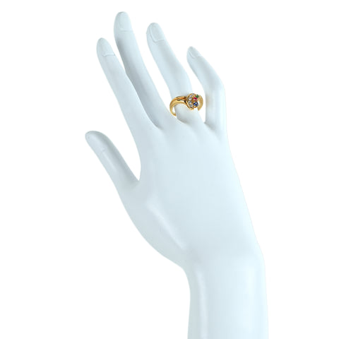 【中古】POLA ポーラ K18YGサファイヤ・ルビー・エメラルドリング S0.13ct R0.07ct E0.05ct D0.13ct 5.5g #12