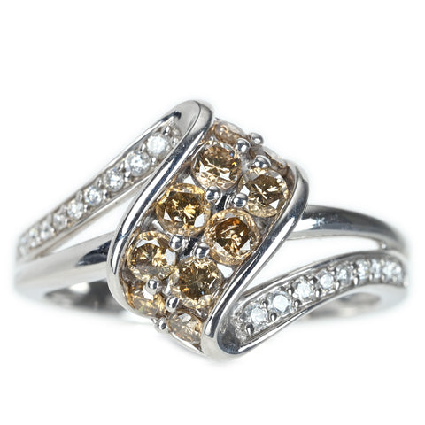 【中古】K18WG DIAMONDダイヤモンドリング D0.70ct 3.8g #11.5