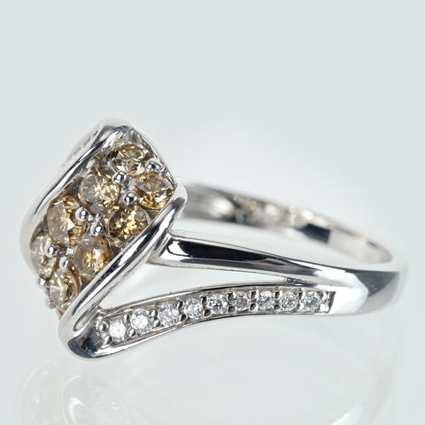 【中古】K18WG DIAMONDダイヤモンドリング D0.70ct 3.8g #11.5