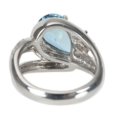 【中古】Pt900 アクアマリン リング A2.20ct D0.40ct 10.0g #12 CGLソーティング付き
