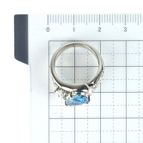 【中古】Pt900 アクアマリン リング A2.20ct D0.40ct 10.0g #12 CGLソーティング付き