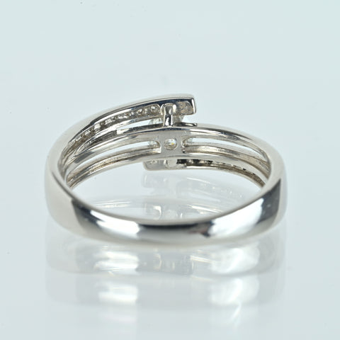 【中古】PT900 DIAMOND ダイヤモンドリング 0.407ct Fカラー SI2クラス Goodカット D0.07ct 7.6g #20 CGL鑑定書