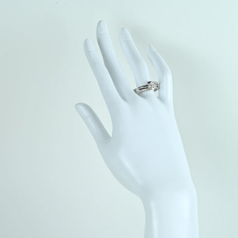 【中古】PT900 DIAMOND ダイヤモンドリング 0.407ct Fカラー SI2クラス Goodカット D0.07ct 7.6g #20 CGL鑑定書