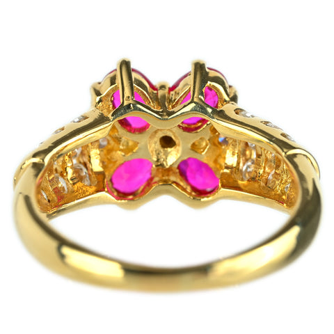 【中古】K18YG RUBY ルビー リング R1.25ct D0.48ct ミニ鑑別書付き 4.5g #7.5