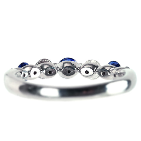 【中古】PT900 SAPPHIRE サファイアリング S0.37ct D0.30ct 3.4g #8