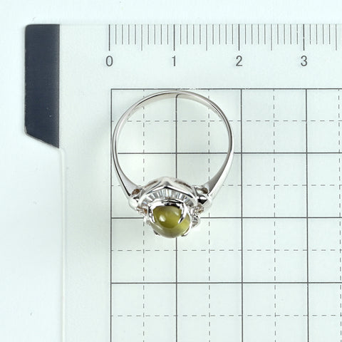 【中古】K18WG CATS EYE キャッツアイリング CE2.03ct D0.30ct 3.6g #13