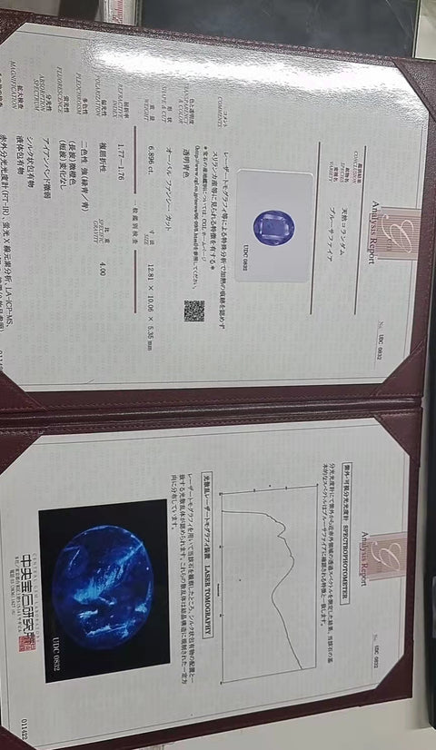 【中古】PT900 SAPPHIRE非加熱サファイアリング S6.896ct D0.21ct 中央宝石研究所鑑別書 7.3g #11
