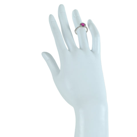 【中古】K18WG ビルマ産 非加熱ルビー リング R0.71ct D0.50ct #8.5 GIA産地証明付き鑑別書 2.4g