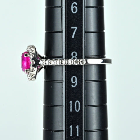 【中古】K18WG ビルマ産 非加熱ルビー リング R0.71ct D0.50ct #8.5 GIA産地証明付き鑑別書 2.4g