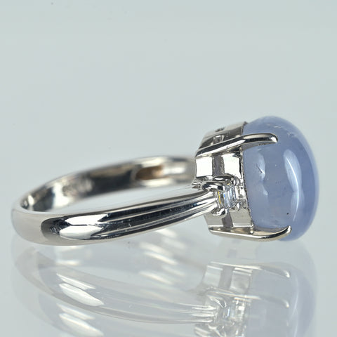【中古】PT900 STAR SAPPHIRE スターサファイアリング SS7.72ct D0.09ct 6.8g #10.5