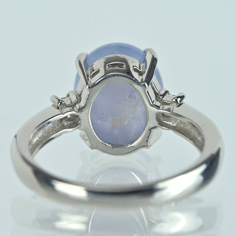 【中古】PT900 STAR SAPPHIRE スターサファイアリング SS7.72ct D0.09ct 6.8g #10.5