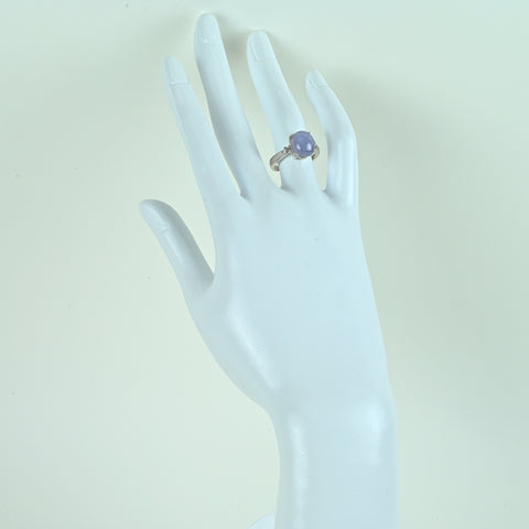 【中古】PT900 STAR SAPPHIRE スターサファイアリング SS7.72ct D0.09ct 6.8g #10.5