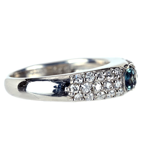 【中古】PT900 アレキサンドライトリング A0.22ct D0.50ct 中央宝石研究所ソーティング 6.7g #12