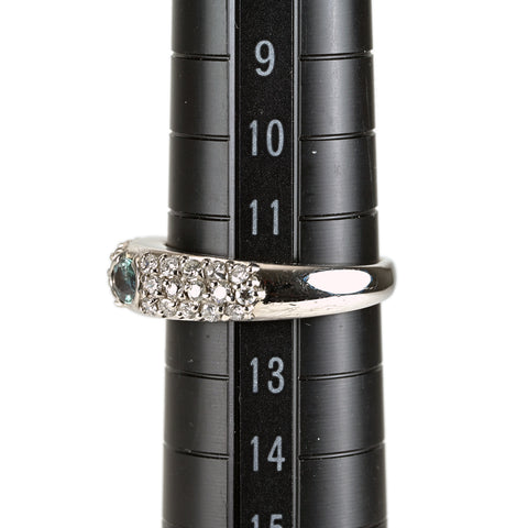 【中古】PT900 アレキサンドライトリング A0.22ct D0.50ct 中央宝石研究所ソーティング 6.7g #12