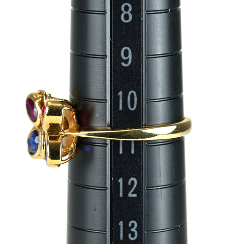【中古】 K18YG ルビー・サファイアリング R0.44ct S0.63ct D0.09ct NGL鑑別書 4.1g #11