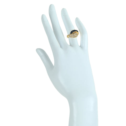 【中古】K18YG SAPPHIRE サファイアリング S1.01ct D0.57ct 5.3g #6.5