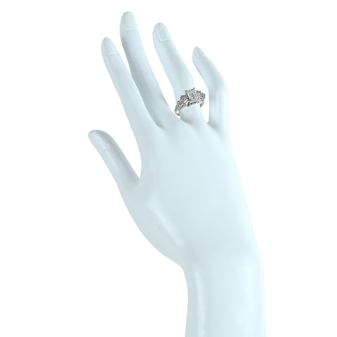 【中古】MIKIMOTO ミキモト PT900 DIAMOND ダイヤモンドリング 1.467ct E VS1 d0.38ct 6.1g #12