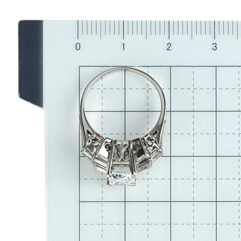 【中古】MIKIMOTO ミキモト PT900 DIAMOND ダイヤモンドリング 1.467ct E VS1 d0.38ct 6.1g #12