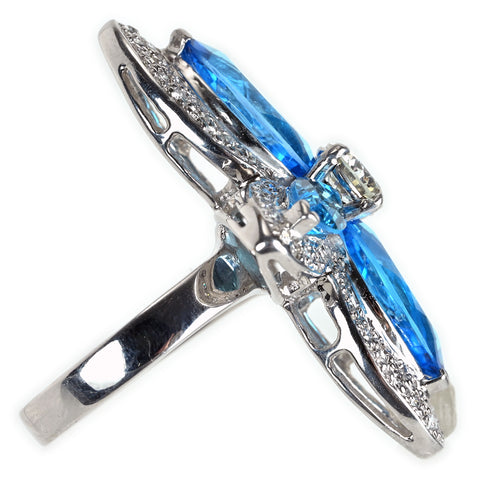 【中古】K18WG TOPAZ ブルートパーズリング D0.690ct D1.00ct 16.1g #13