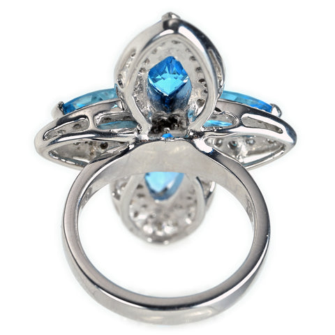 【中古】K18WG TOPAZ ブルートパーズリング D0.690ct D1.00ct 16.1g #13