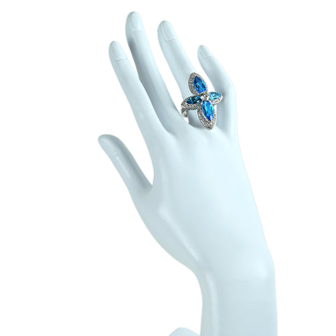 【中古】K18WG TOPAZ ブルートパーズリング D0.690ct D1.00ct 16.1g #13
