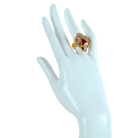 【中古】K18YG RUBY ルビーリング R1.81ct D1.40ct GRJソーティング 15.1g #13