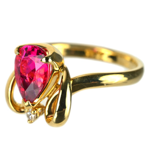 【中古】K18YG TOURMALINE ピンクトルマリンリング T1.69ct D0.02ct 5.2g #12