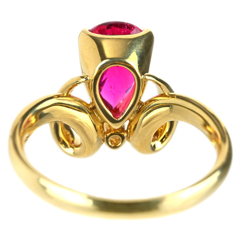 【中古】K18YG TOURMALINE ピンクトルマリンリング T1.69ct D0.02ct 5.2g #12