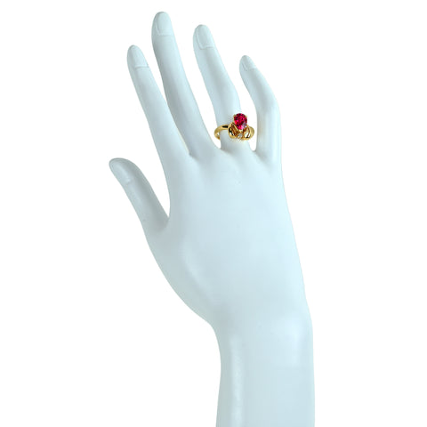 【中古】K18YG TOURMALINE ピンクトルマリンリング T1.69ct D0.02ct 5.2g #12