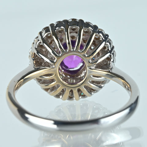 【中古】K18WG SAPPHIRE パープルサファイアリング PS1.428ct D0.93ct 4.5g #12.5