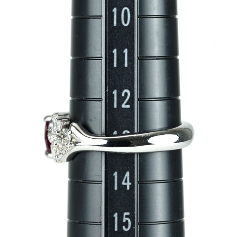 【中古】K18WG マダガスカル産 非加熱 ルビー リング R2.03ct D0.60ct #13 6g GRS産地証明付き鑑別書