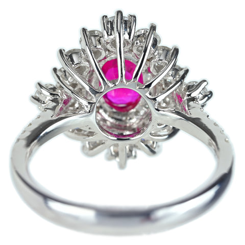 【中古】 K18WG RUBY ルビーリング ミャンマー産 R1.07ct D1.21ct ピジョンブラッド AIGS鑑別書付き 5.3g #13