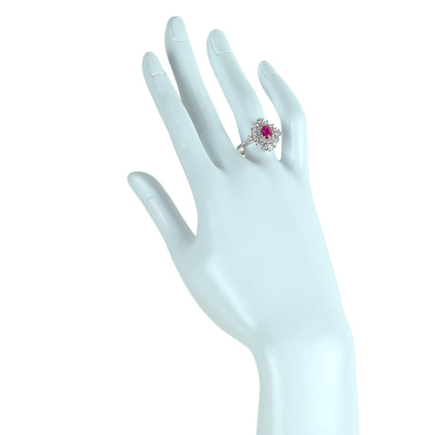 【中古】 K18WG RUBY ルビーリング ミャンマー産 R1.07ct D1.21ct ピジョンブラッド AIGS鑑別書付き 5.3g #13